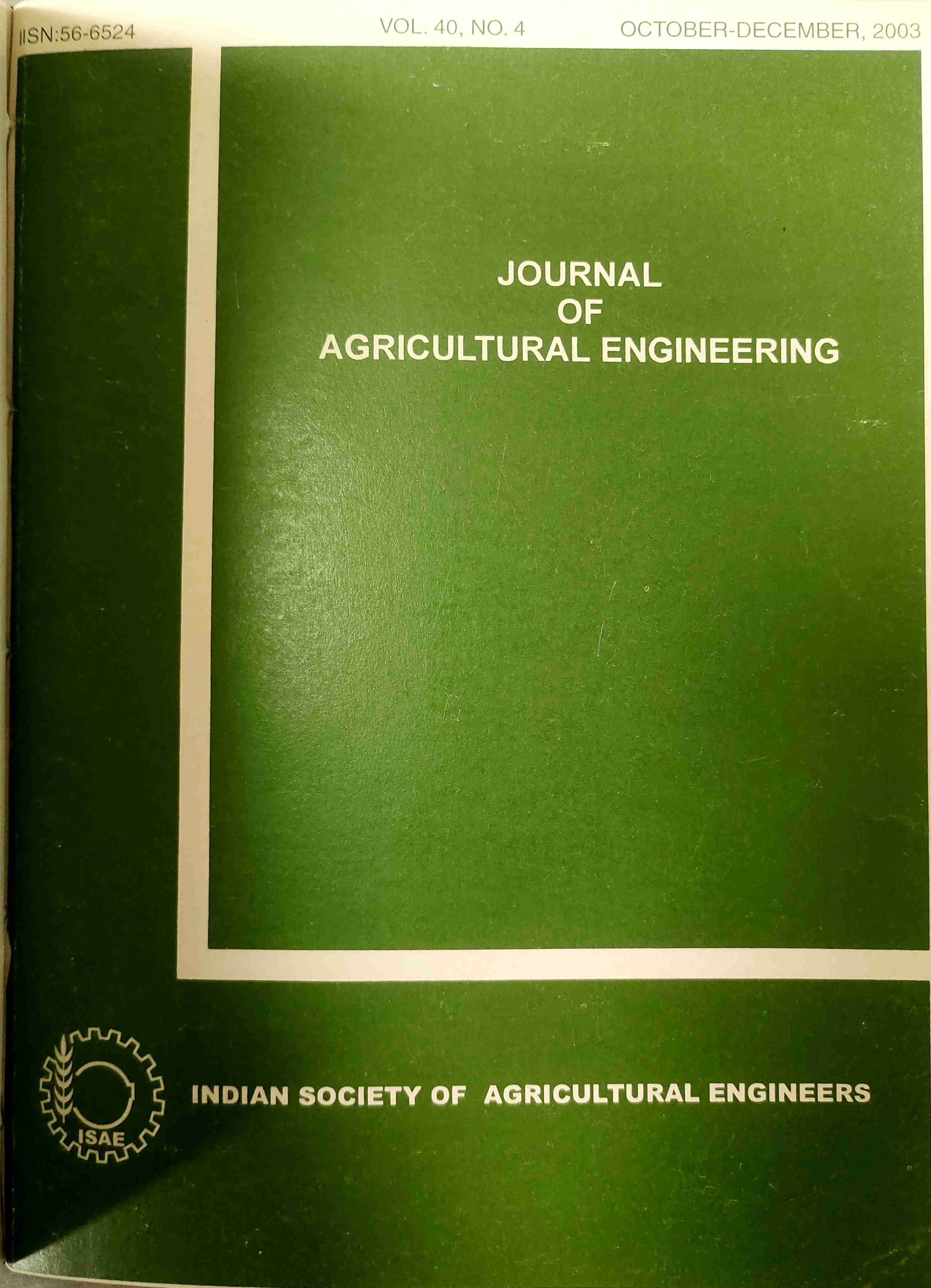 					View Vol. 40 No. 4 (2003)
				