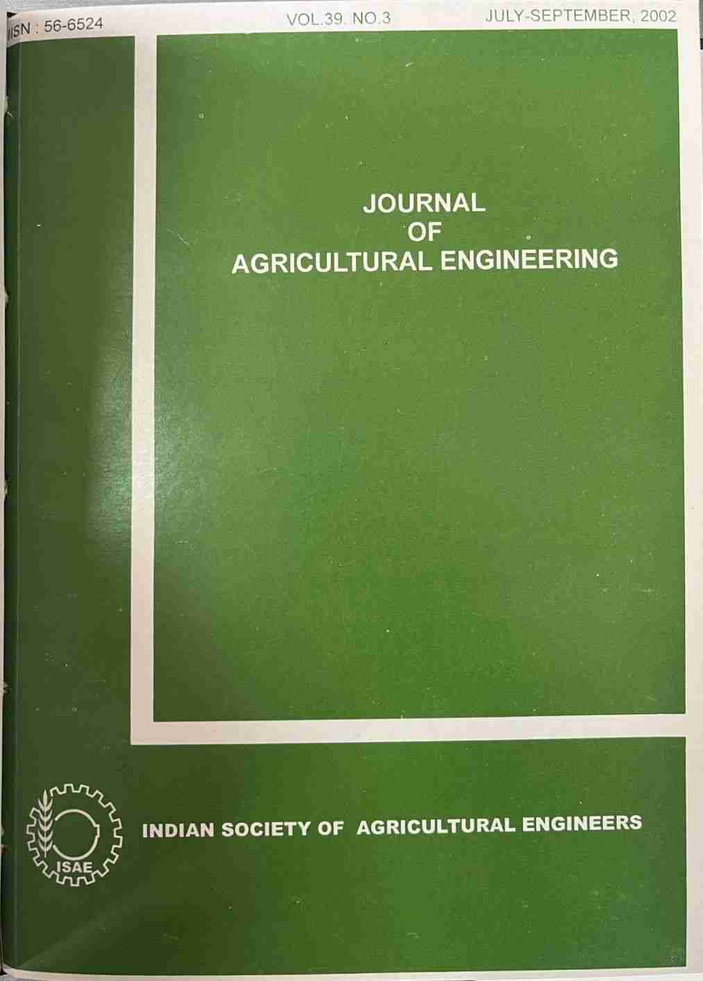 					View Vol. 39 No. 3 (2002)
				